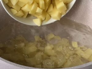 Potatoes boiled in a pot