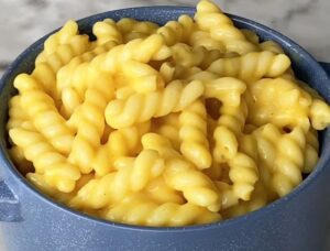 Vegan mac and cheese in a bowl